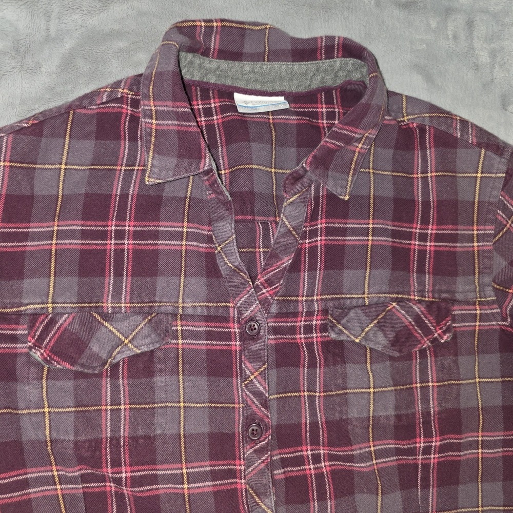Columbia Calico Basin Flannel‎ Long Sleeve Shirt Women's XL Plaid Outdoor